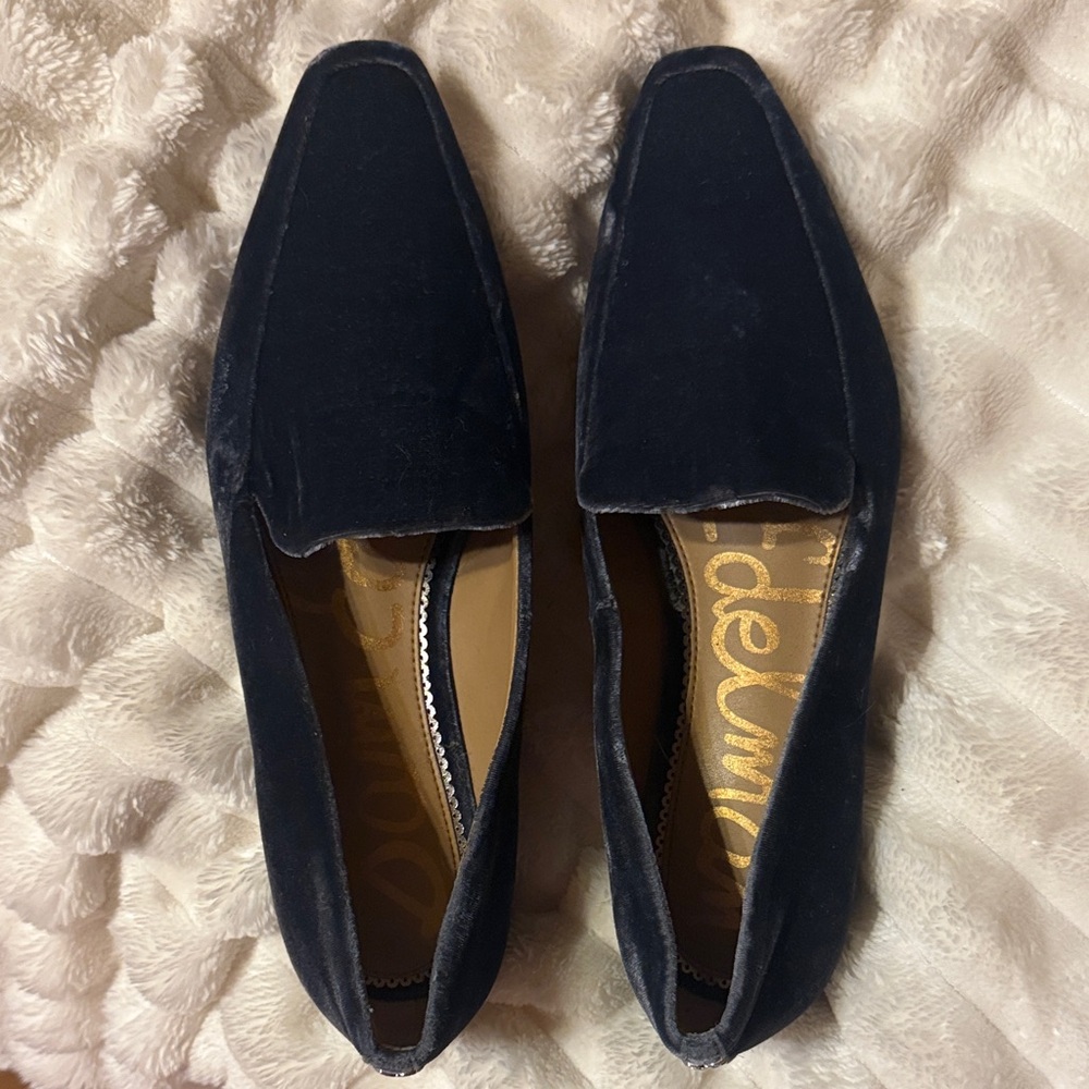 Sam Edelman Women's Velvet Loafers - Dark Blue